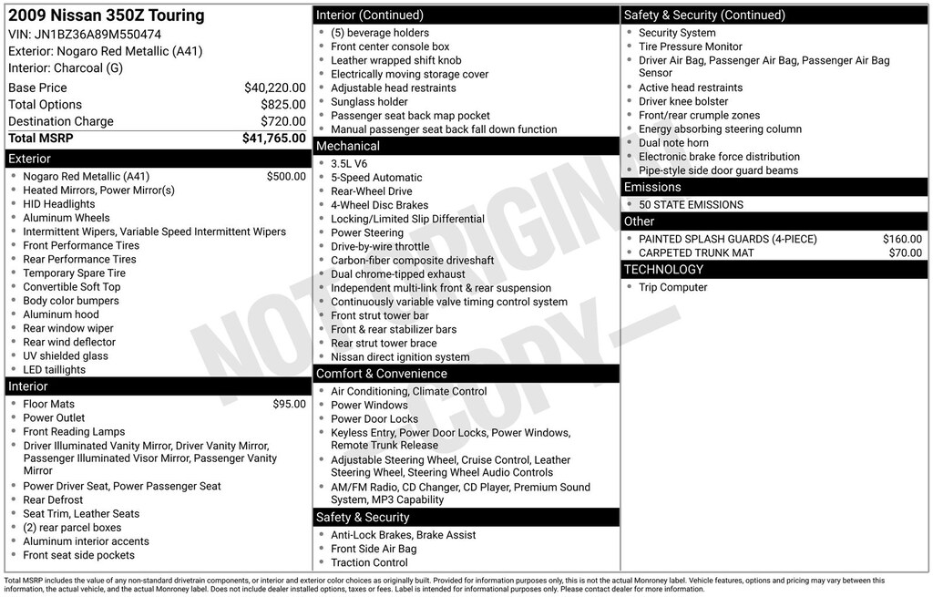 Used 2009 Nissan 350Z Touring Convertible