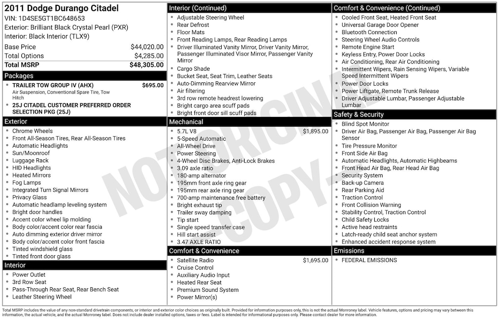 Used 2011 Dodge Durango Citadel SUV