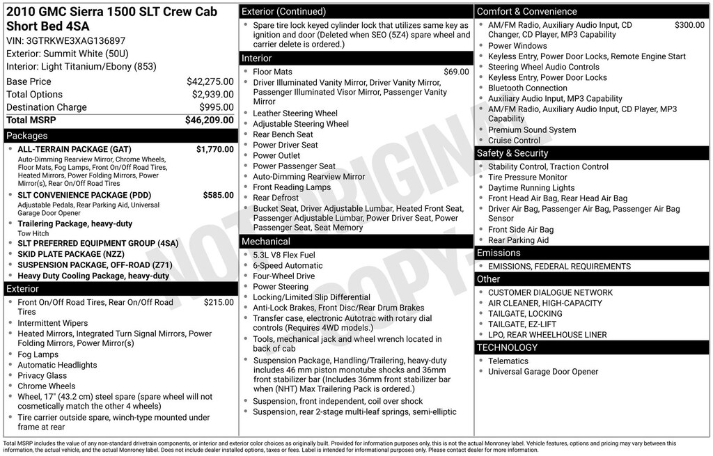 Used 2010 GMC Sierra 1500 SLT Truck