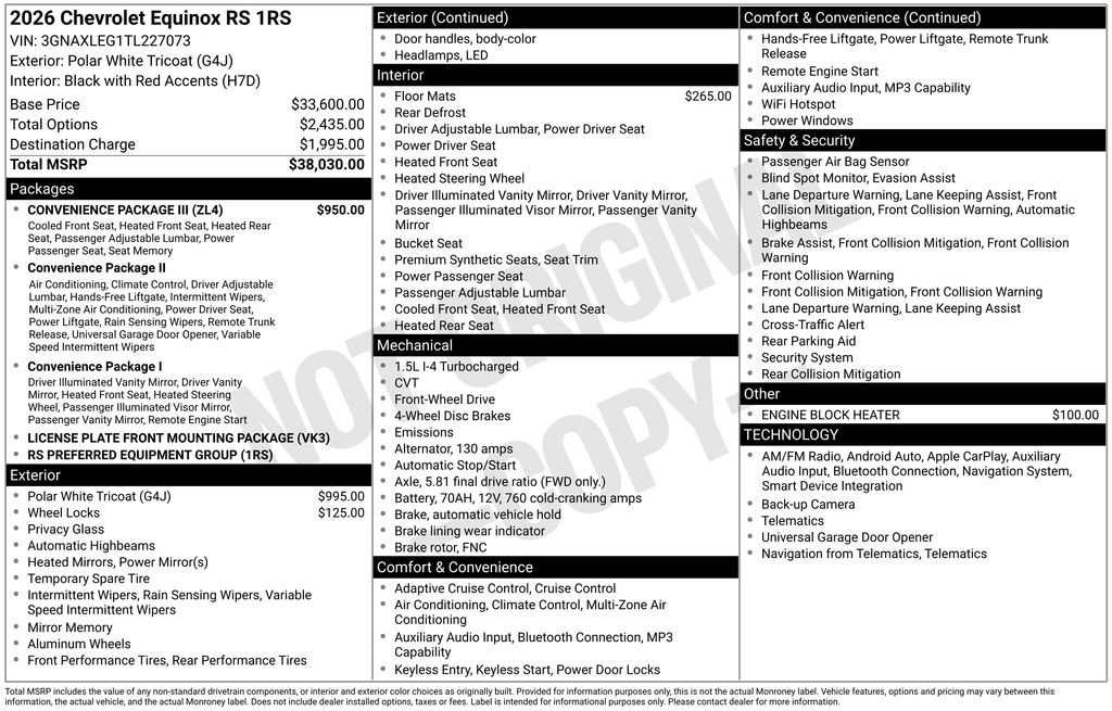2026 Chevrolet Equinox RS's photo