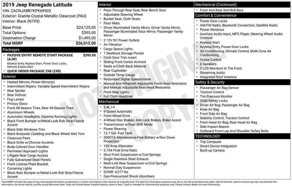 Used 2019 Jeep Renegade Latitude FWD SUV