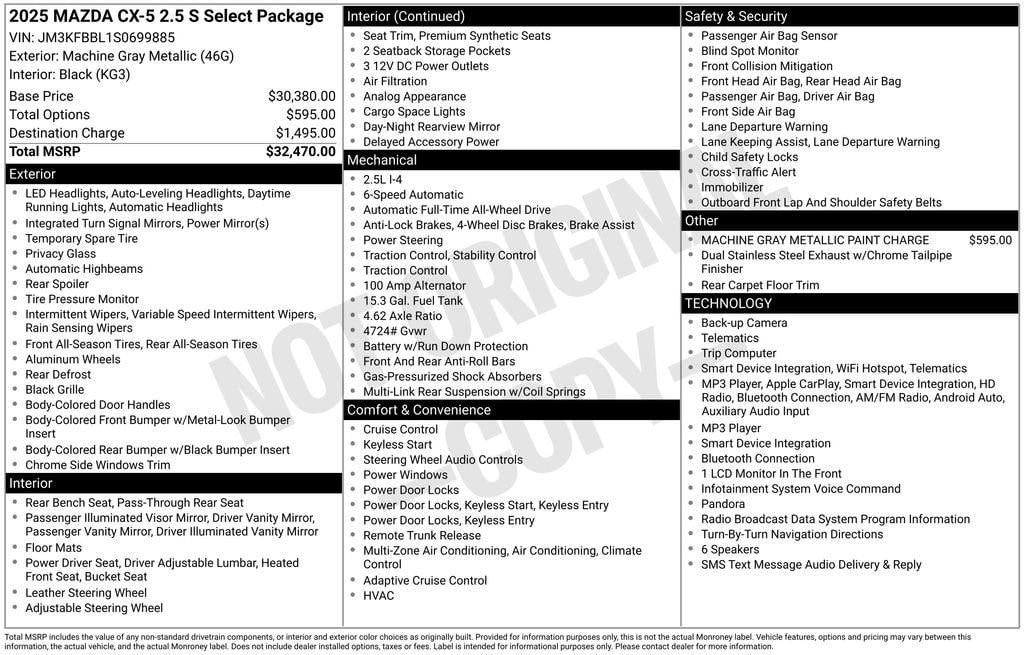 Used 2025 Mazda CX-5 2.5 S Select Package