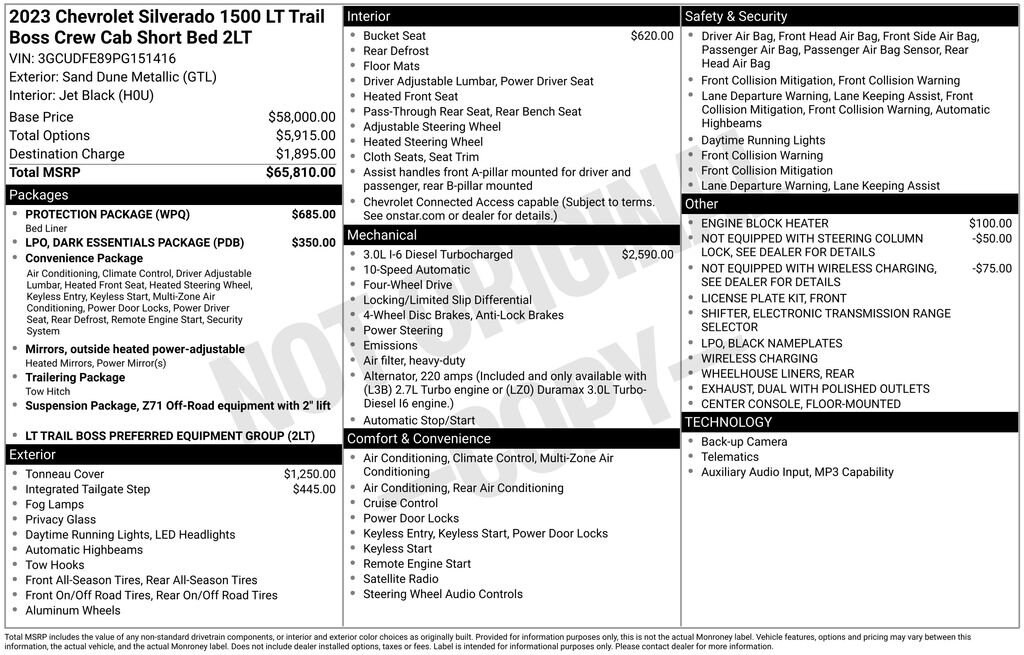Used 2023 Chevrolet Silverado 1500 LT Trail Boss Truck