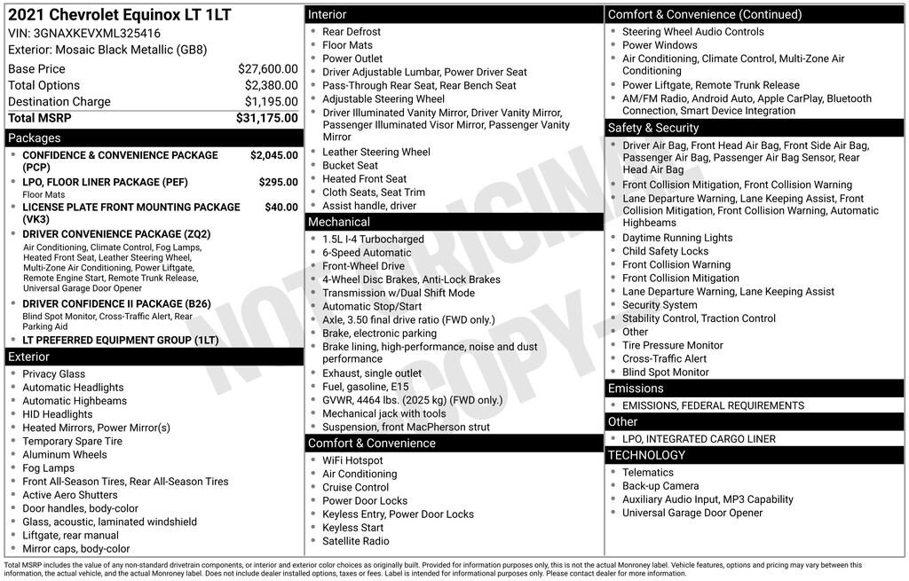 Used 2021 Chevrolet Equinox LT SUV