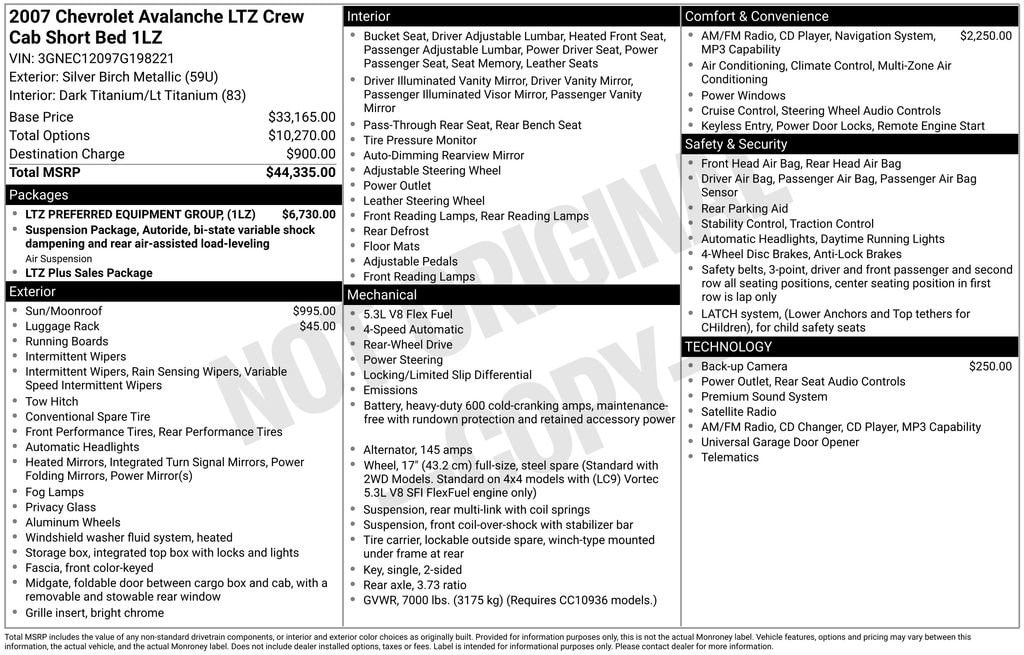 Used 2007 Chevrolet Avalanche LTZ Truck
