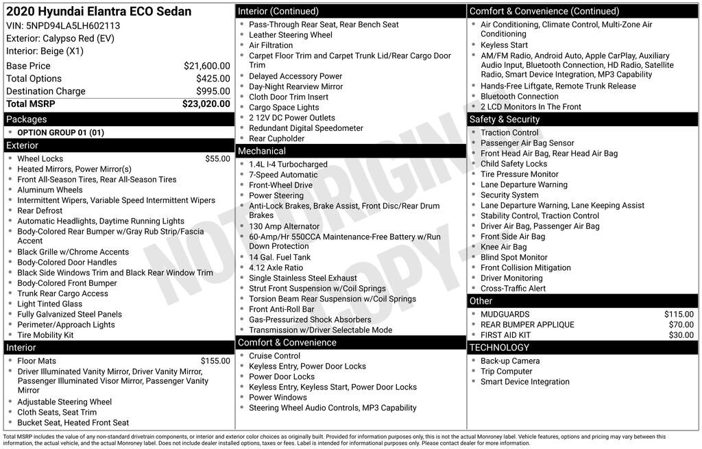 Used 2020 Hyundai Elantra ECO