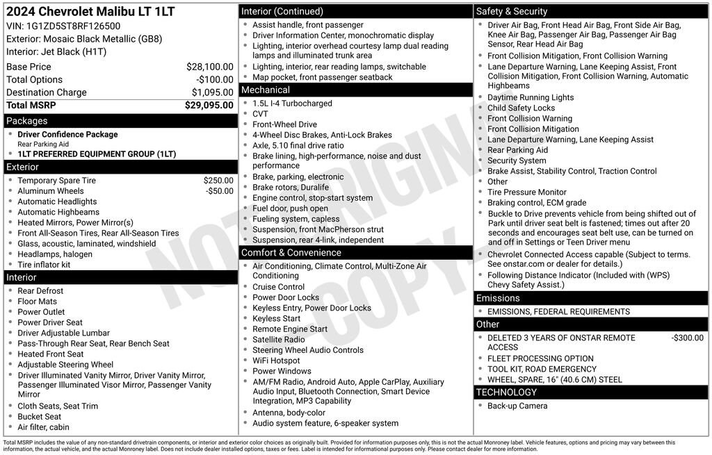 Used 2024 Chevrolet Malibu 1LT Car