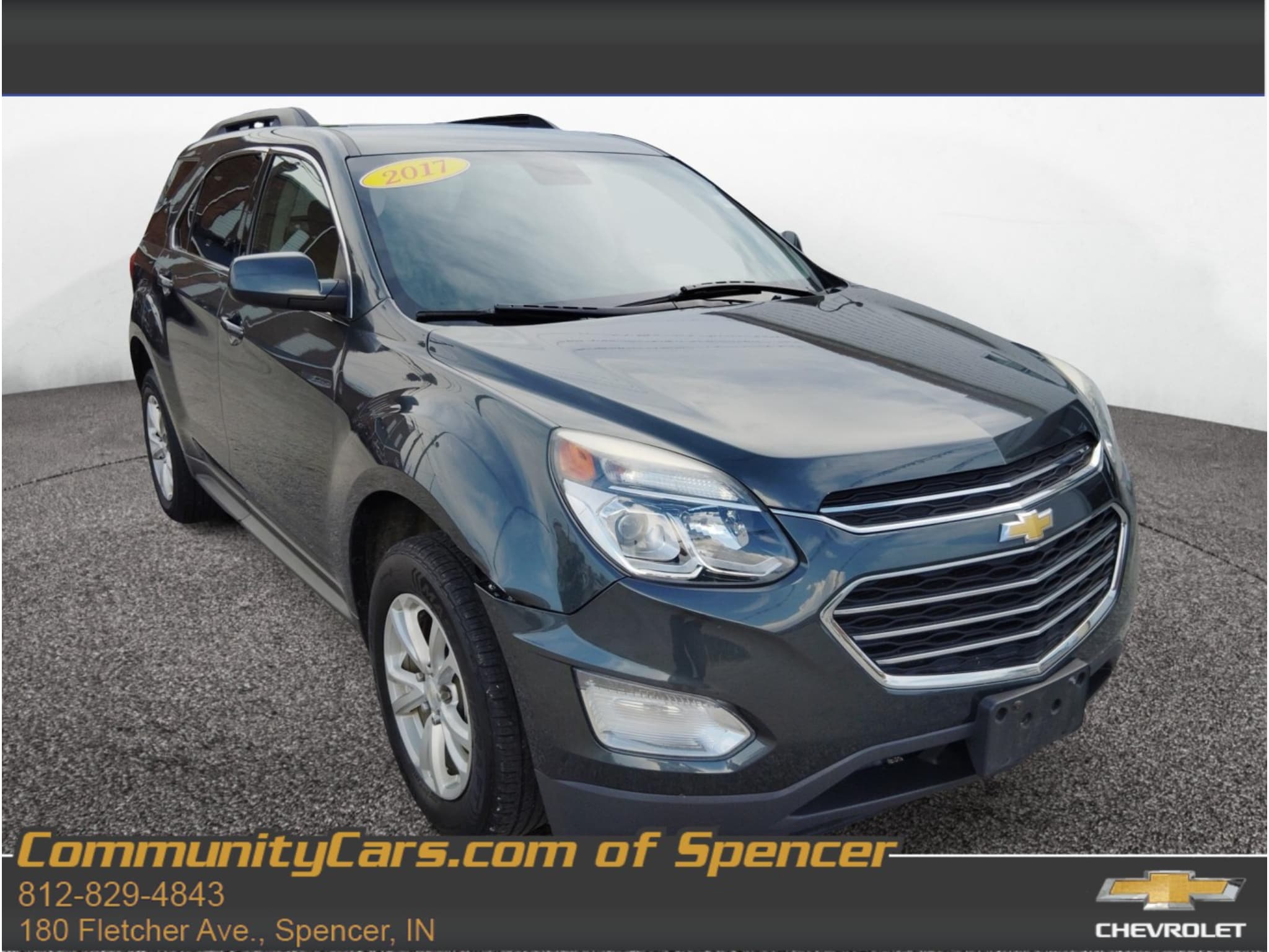 Used 2017 Chevrolet Equinox LT with VIN 2GNALCEK7H1585982 for sale in Spencer, IN