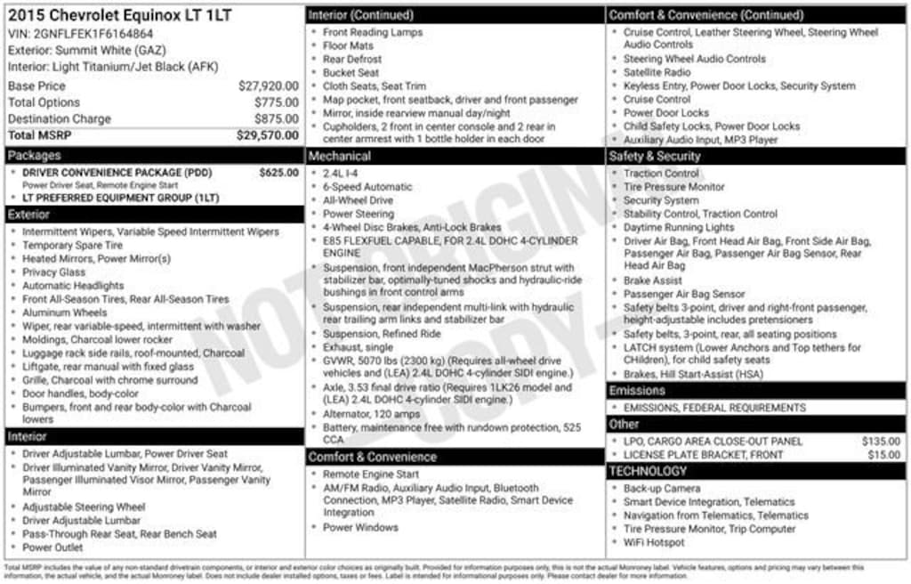 Used 2015 Chevrolet Equinox LT SUV