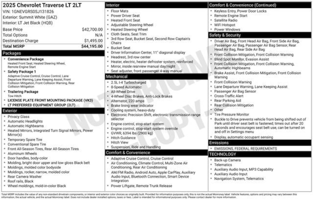 Certified 2025 Chevrolet Traverse LT SUV