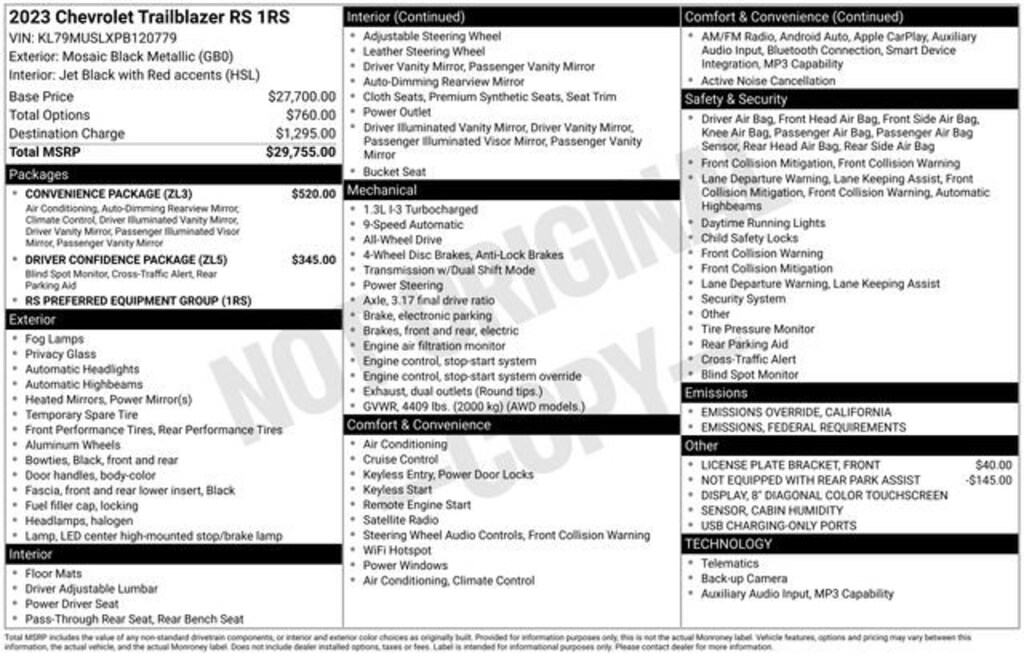 Certified 2023 Chevrolet Trailblazer RS SUV