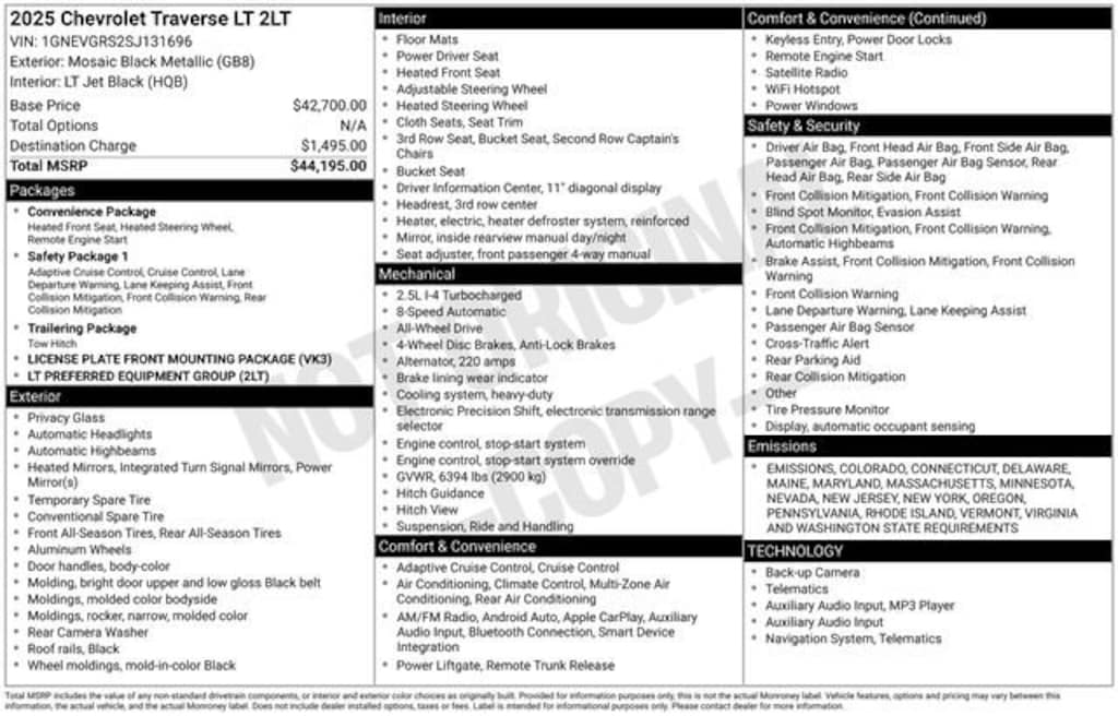 Certified 2025 Chevrolet Traverse LT SUV