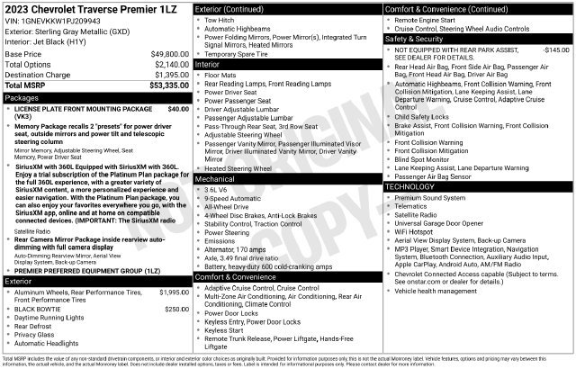 Used 2023 Chevrolet Traverse Premier SUV