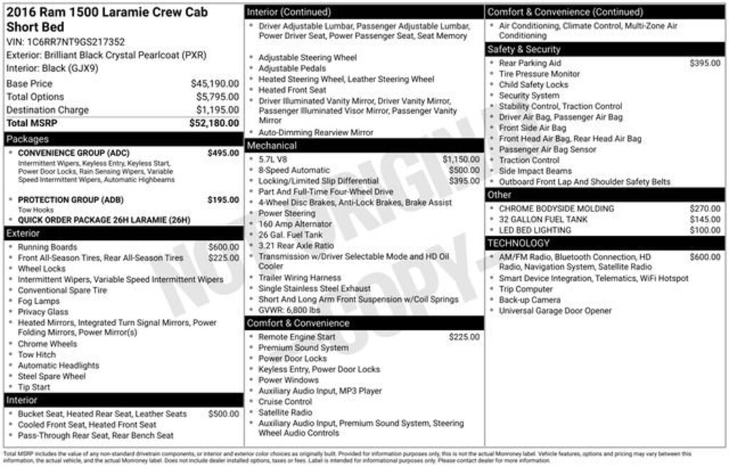 Used 2016 Ram 1500 Laramie Crew Pickup