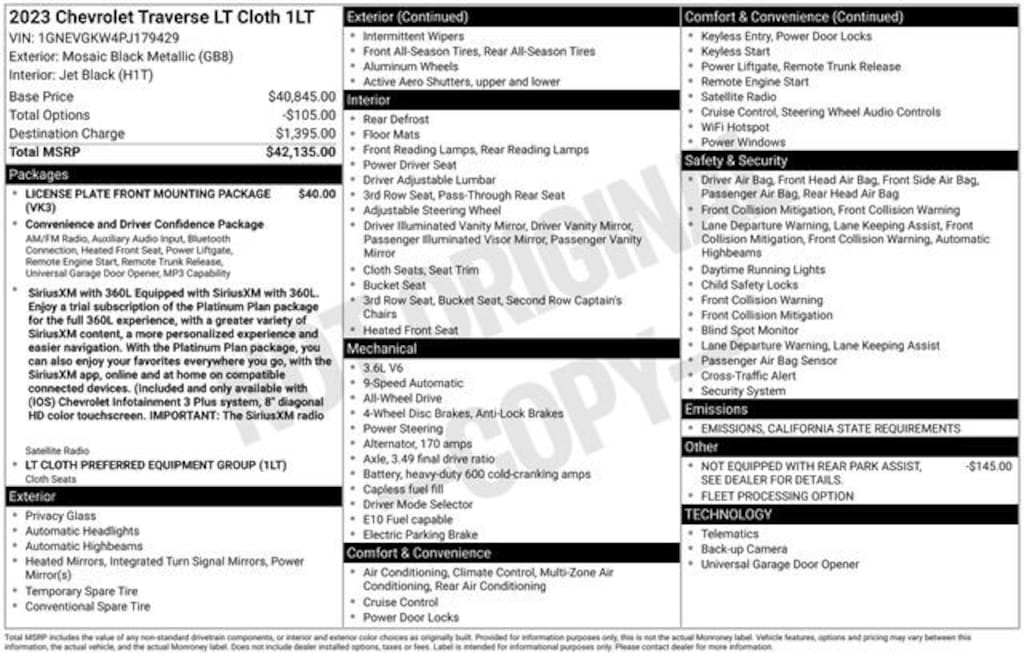 Certified 2023 Chevrolet Traverse LT Cloth SUV