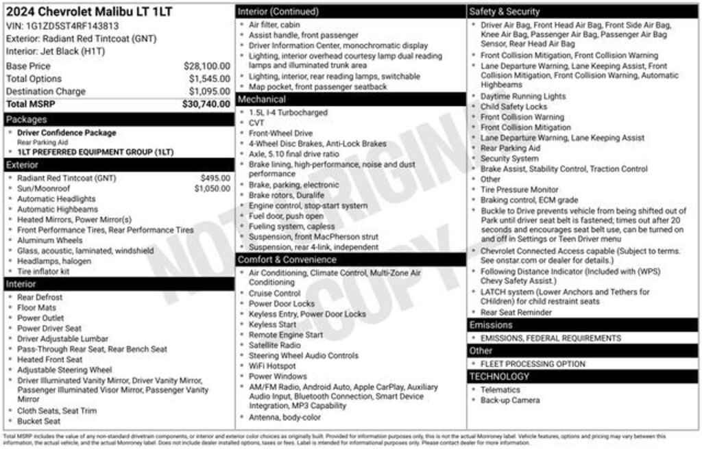 Certified 2024 Chevrolet Malibu 1LT Sedan