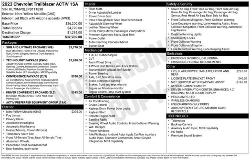 Used 2023 Chevrolet Trailblazer Activ SUV