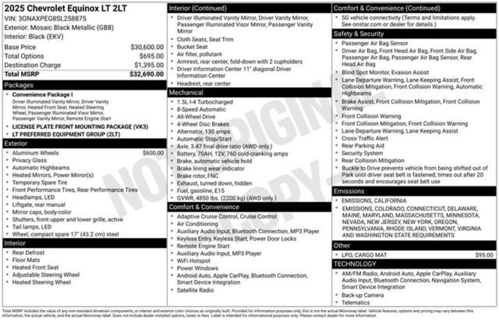Certified 2025 Chevrolet Equinox LT SUV