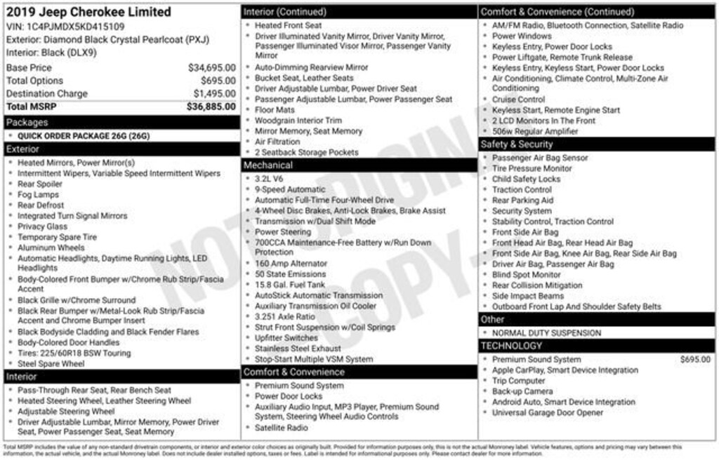 Used 2019 Jeep Cherokee Limited SUV