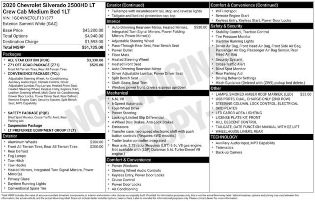 Used 2020 Chevrolet Silverado 2500 HD LT Truck