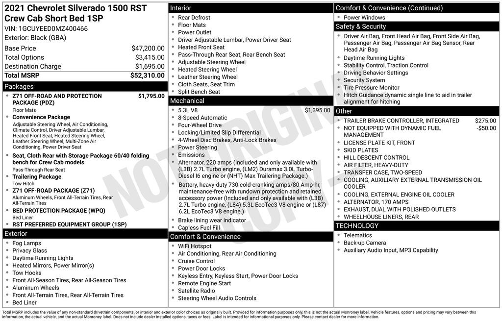 Used 2021 Chevrolet Silverado 1500 RST Truck
