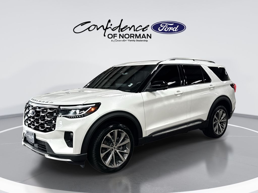 Star White Metallic Tri-Coat 2025 Ford Explorer Platinum AWD SUV / Crossover All-Wheel Drive Automatic