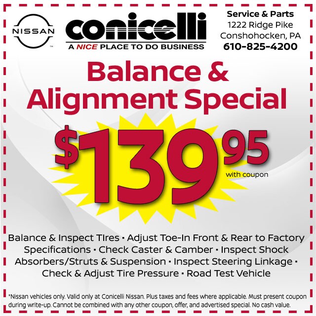 Nissan Service Specials near Devon, PA | Nissan Parts Coupons
