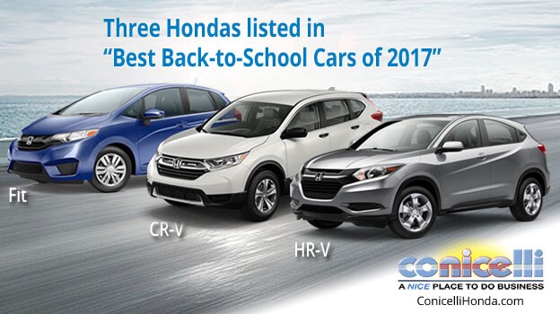 Three Hondas listed in Best Back-to-School Cars of 2017