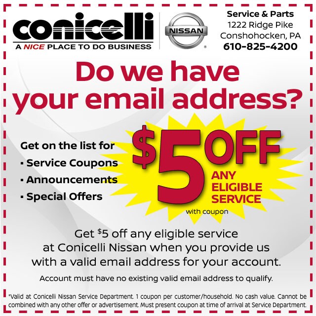 Nissan Service Specials near Devon, PA | Nissan Parts Coupons