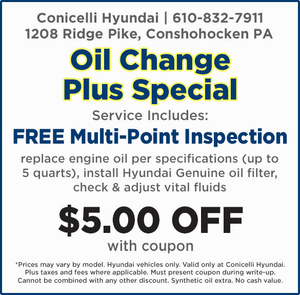 Oil Change Plus Special at Conicelli Hyundai Conicelli Hyundai