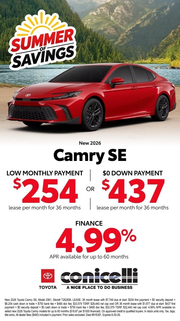 $254/mo. leases a New 2026 Camry SE! View Specials...