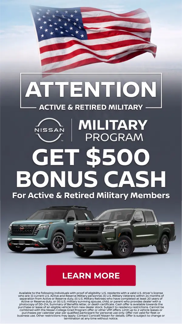 $500 Military Program from Nissan! Click for details...