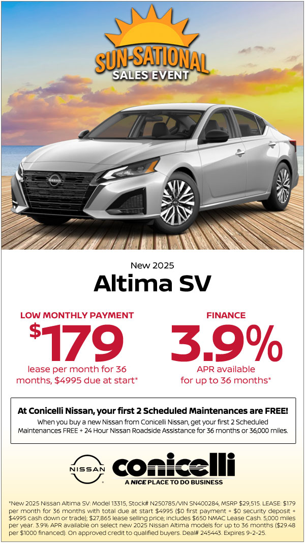 $179/mo. leases a New 2025 Altima SV! Claim This Special...