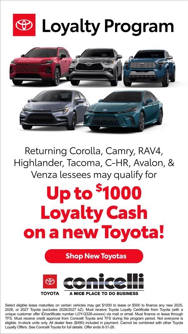 Up to $1000 Loyalty Cash available on any new Toyota! Shop New Toyotas...