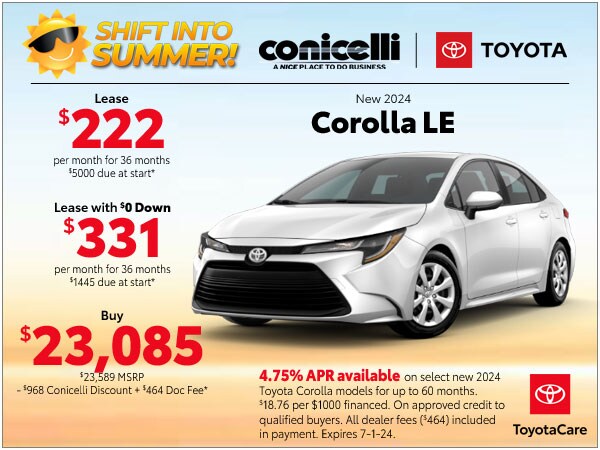 New Toyota Lease and Finance Specials near Conshohocken PA Conicelli New Toyota Lease and Finance Specials near Conshohocken PA Conicelli