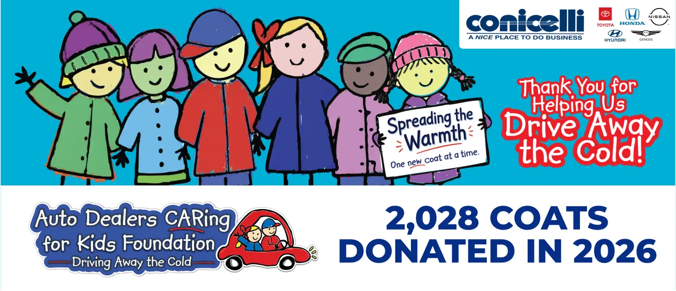 Conicelli dealerships donating winter coats to children in the Greater Philadelphia community