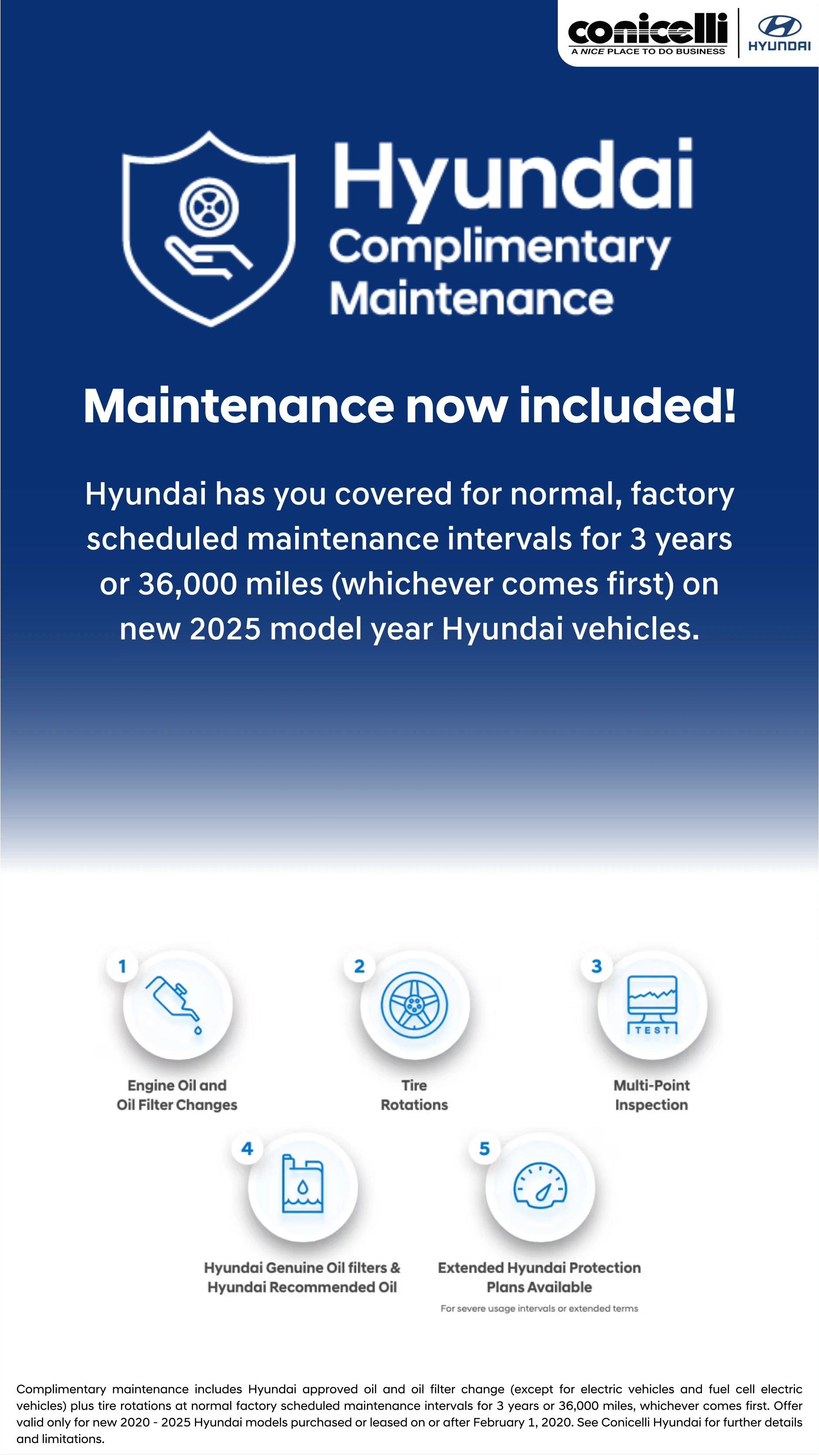 Click to Learn more about Hyundai Complimentary Maintenance!