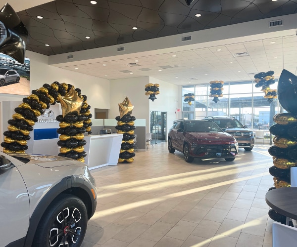 Spacious Showroom with Balloons