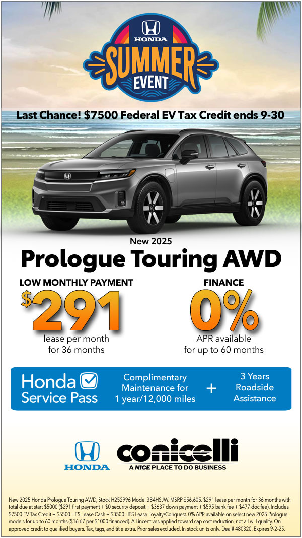 $291/mo. leases a New 2025 Prologue Touring AWD! Claim this Special...