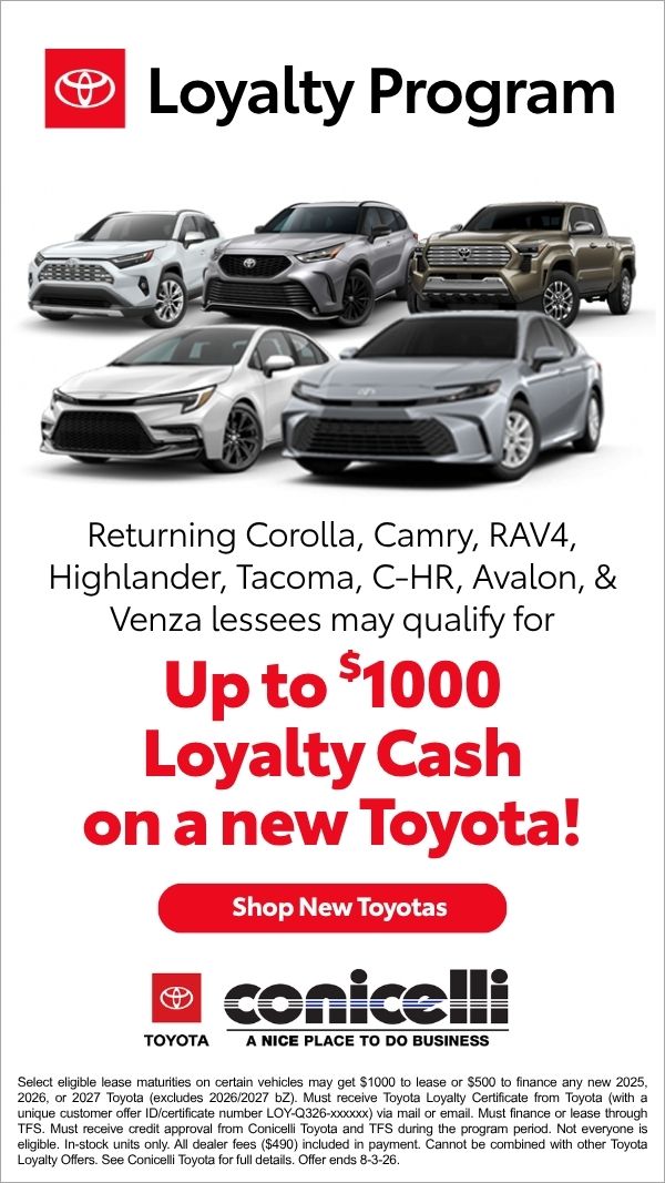 Up to $1000 Loyalty Cash available on any new Toyota! Shop New Toyotas...