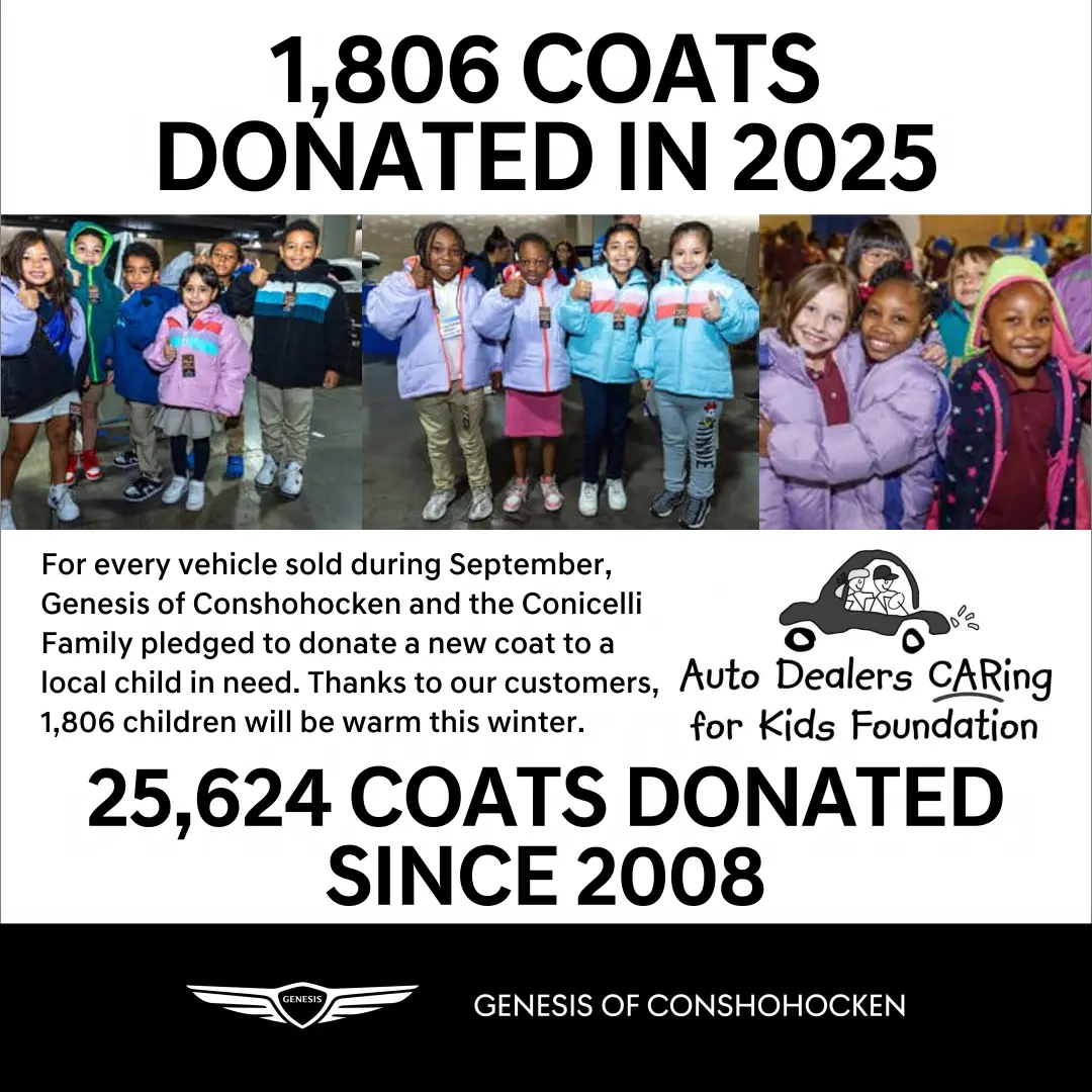 Genesis of Conshohocken and the Conicelli Family donated winter coats to children in the Philadelphia area