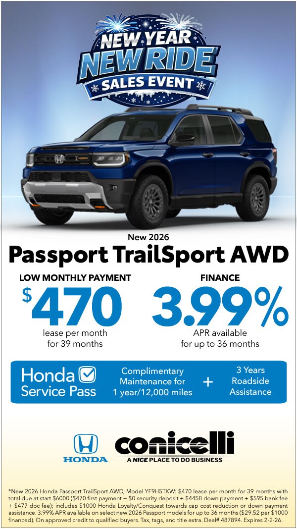 $470/mo. leases a New 2026 Passport TrailSPort AWD! Claim this Special...