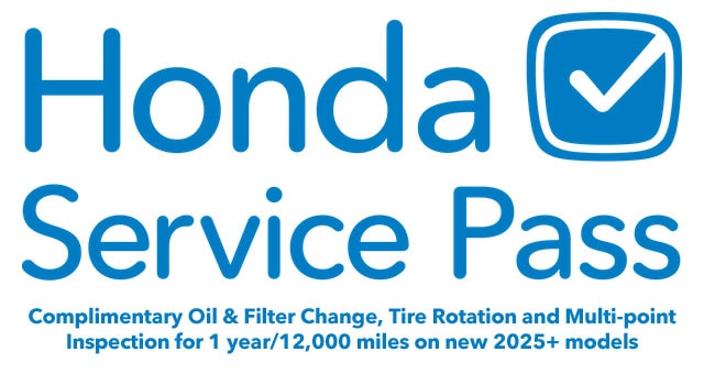 Honda Service Pass - Complimentary Maintenance for 1 year/12,000 Miles