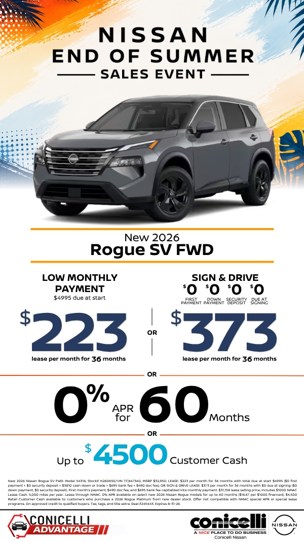 $223/mo. (OR $373/mo. with $0 due at signing) leases a New 2026 Rogue SV FWD! Claim This Special...