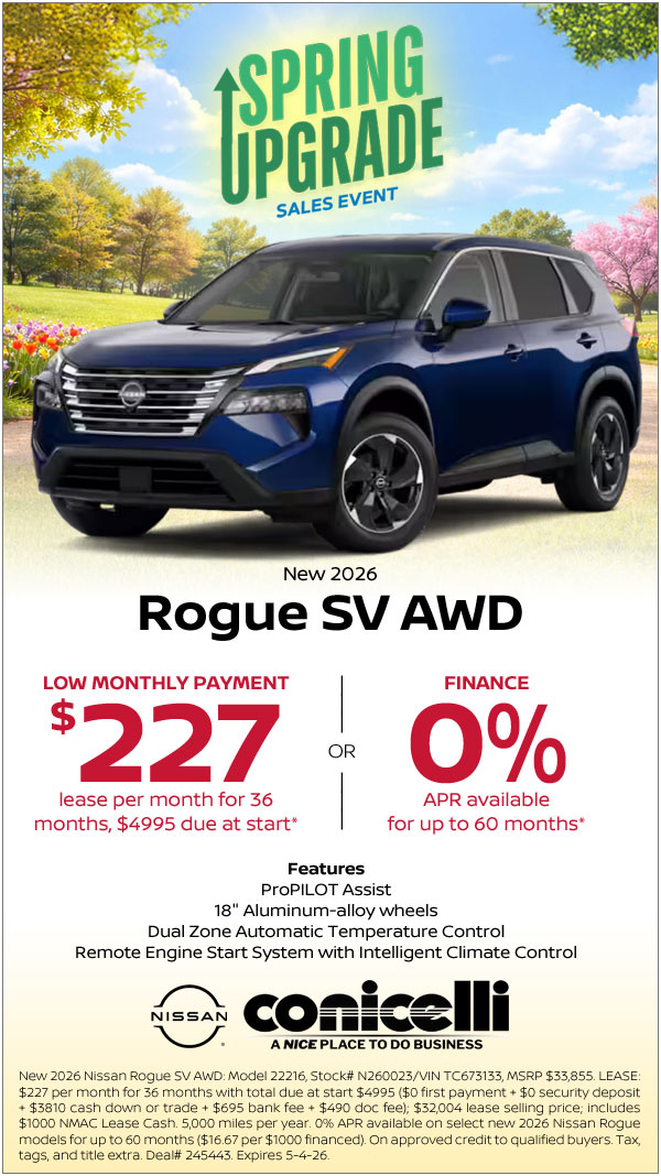 $227/mo. leases a New 2026 Rogue SV AWD! Claim This Special...