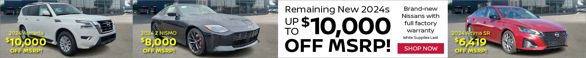 Up to $10,000 Off MSRP on Remaining New 2024 Nissans at Conicelli Nissan!