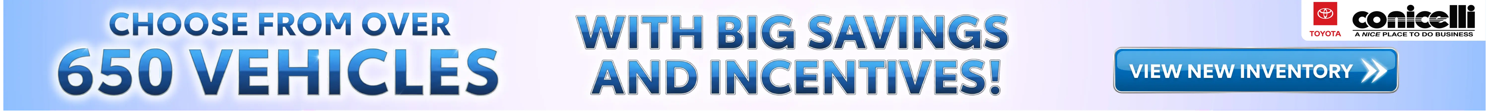 Shop over 650 New Toyota Models NOW at Conicelli Toyota of Conshohocken!