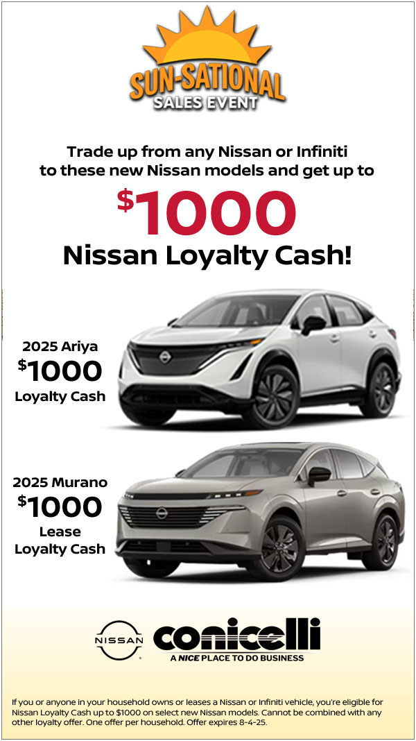 Up to $1000 Nissan Loyalty Cash available!