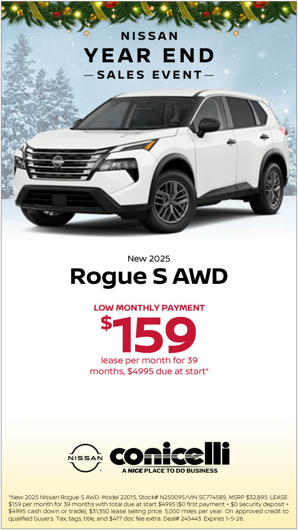 $159/mo. leases a New 2025 Rogue S AWD! Claim This Special...