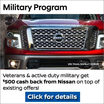 $500 Military Program from Nissan! Click for details...